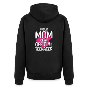 Fière maman d’un adolescent officiel pour ses 13 ans - Veste à capuche bio Premium Unisexe - noir - Dos - Nico (187cm)