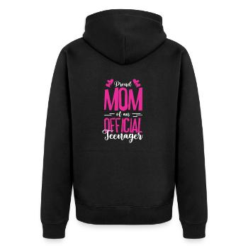 Fière maman d’un adolescent officiel pour ses 13 ans - Veste à capuche bio Premium Unisexe - noir - Dos - Nico (187cm)