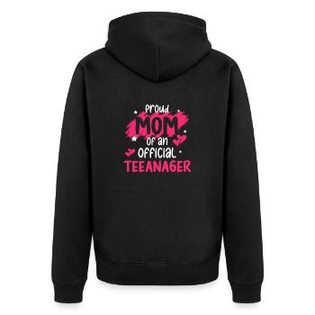 Fière maman d’un adolescent officiel pour ses 13 ans - Veste à capuche bio Premium Unisexe - noir - Dos - Nico (187cm)