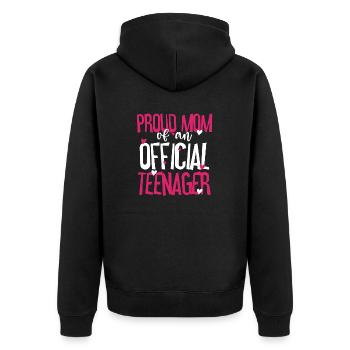 Fière maman d’un adolescent officiel pour ses 13 ans - Veste à capuche bio Premium Unisexe - noir - Dos - Nico (187cm)
