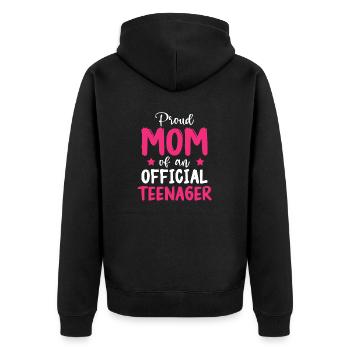 Fière maman d’un adolescent officiel pour ses 13 ans - Veste à capuche bio Premium Unisexe - noir - Dos - Nico (187cm)