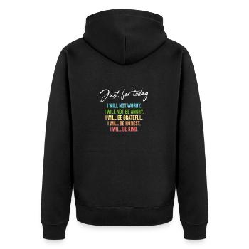 Reiki -Meister Ganzheitlicher Spiritueller Chakra - Unisex Premium Bio Zip Hoodie - Schwarz - Hinten - Nico (187cm)