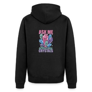 Reiki -Meister Ganzheitlicher Spiritueller Chakra - Unisex Premium Bio Zip Hoodie - Schwarz - Hinten - Nico (187cm)