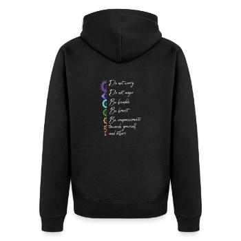 Reiki -Meister Ganzheitlicher Spiritueller Chakra - Unisex Premium Bio Zip Hoodie - Schwarz - Hinten - Nico (187cm)