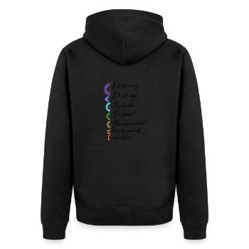 Reiki -Meister Ganzheitlicher Spiritueller Chakra - Unisex Premium Bio Zip Hoodie - Schwarz - Hinten - Nico (187cm)