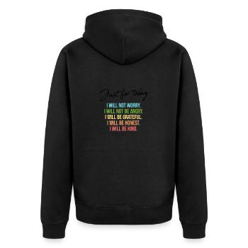 Reiki -Meister Ganzheitlicher Spiritueller Chakra - Unisex Premium Bio Zip Hoodie - Schwarz - Hinten - Nico (187cm)