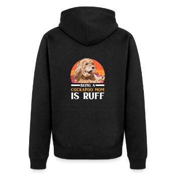Cockapoo Dog - Unisex Premium Organic Zip Hoodie - black - Back - Nico (187cm)