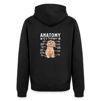 Cockapoo Dog - Unisex Premium Organic Zip Hoodie - black - Back - Nico (187cm)