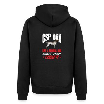 German Shorthair GSP Dog - Unisex Premium Organic Zip Hoodie - black - Back - Nico (187cm)