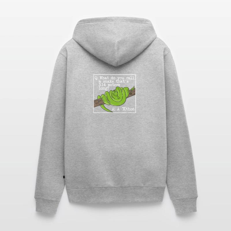 Python Snake Pithon Pi Tag Icon Funny Math Unisex Premium Organic Zip Hoodie