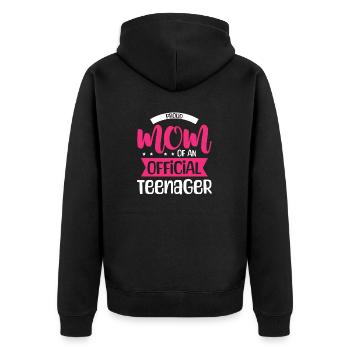 Fière maman d’un adolescent officiel pour ses 13 ans - Veste à capuche bio Premium Unisexe - noir - Dos - Nico (187cm)