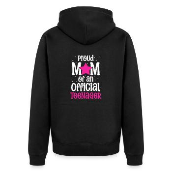 Fière maman d’un adolescent officiel pour ses 13 ans - Veste à capuche bio Premium Unisexe - noir - Dos - Nico (187cm)