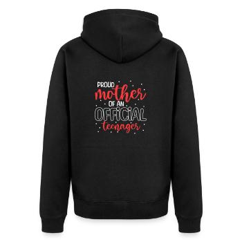 Fière maman d’un adolescent officiel pour ses 13 ans - Veste à capuche bio Premium Unisexe - noir - Dos - Nico (187cm)