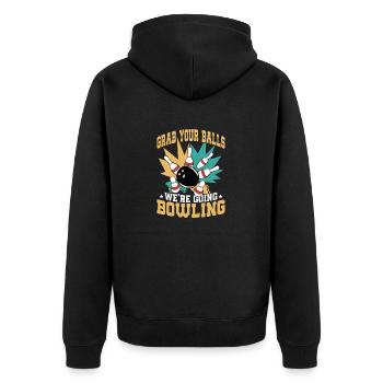 Attrapez vos balles Nous allons Bowling Bowler Team Pl - Veste à capuche bio Premium Unisexe - noir - Dos - Nico (187cm)