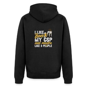 Chien GSP allemand à poil court - Veste à capuche bio Premium Unisexe - noir - Dos - Nico (187cm)