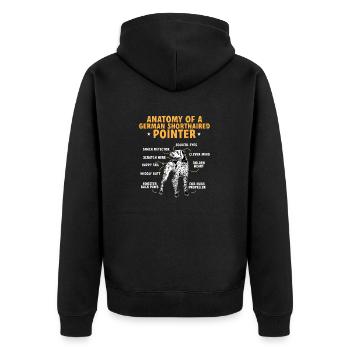 Chien GSP allemand à poil court - Veste à capuche bio Premium Unisexe - noir - Dos - Nico (187cm)