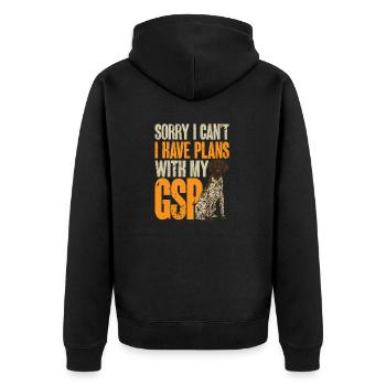 German Shorthair GSP Dog - Unisex Premium Organic Zip Hoodie - black - Back - Nico (187cm)