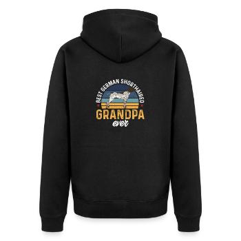 German Shorthair GSP Dog - Unisex Premium Organic Zip Hoodie - black - Back - Nico (187cm)