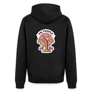 Ew Leute Sarkastisches Donut Design - Unisex Premium Bio Zip Hoodie - Schwarz - Hinten - Nico (187cm)