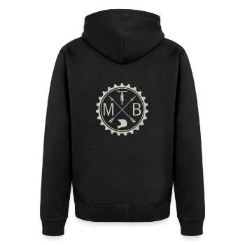 Mountainbike logo - Unisex Premium Bio Zip Hoodie - Schwarz - Hinten - Nico (187cm)