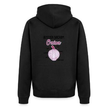 Onion Anatomy Veggies - Unisex Premium Organic Zip Hoodie - black - Back - Nico (187cm)