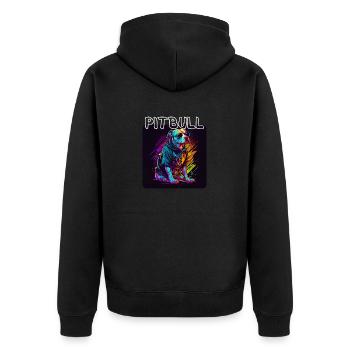 Graffiti Style - Cool Pitbull 4 - Unisex Premium Organic Zip Hoodie - black - Back - Nico (187cm)