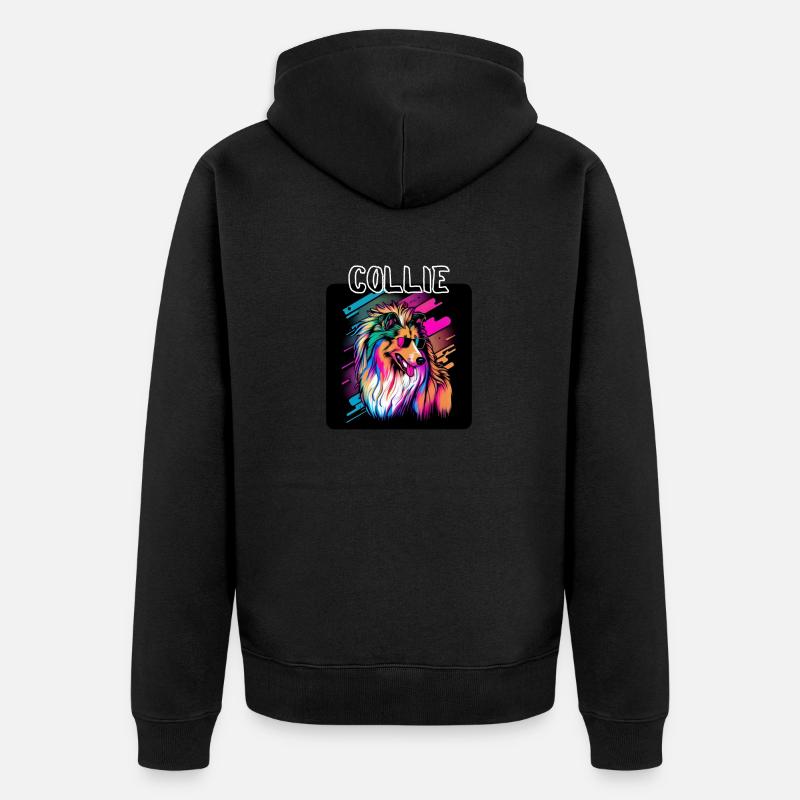 Style graffiti - Cooler Collie 2 - Veste à capuche bio Premium Unisexe - noir