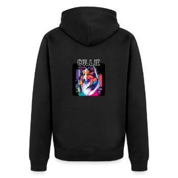 Style graffiti - Cooler Collie 3 - Veste à capuche bio Premium Unisexe - noir - Dos - Nico (187cm)