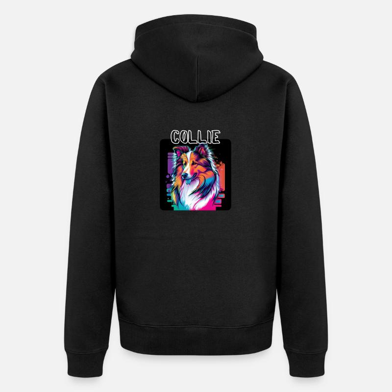 Style graffiti - Cooler Collie 3 - Veste à capuche bio Premium Unisexe - noir