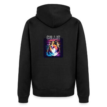 Graffiti Style - Cooler Collie 6 - Unisex Premium Organic Zip Hoodie - black - Back - Nico (187cm)