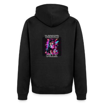 Style graffiti - Cooler Border Collie 4 - Veste à capuche bio Premium Unisexe - noir - Dos - Nico (187cm)