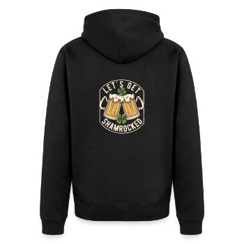 Fête de la Saint-Patrick Boire de la bière irlandaise Let’s Get - Veste à capuche bio Premium Unisexe - noir - Dos - Nico (187cm)
