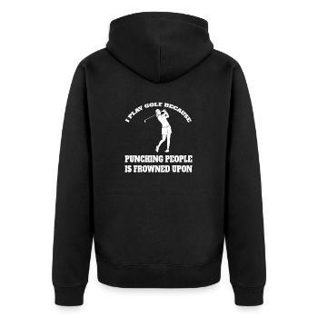 Golfer Golf Quote Golf Ball Golf Club - Unisex Premium Organic Zip Hoodie - black - Back - Nico (187cm)