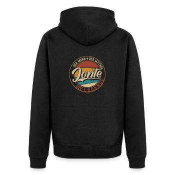 Jonte Der Mann der Mythos die Legende Geschenk - Unisex Premium Bio Zip Hoodie - Schwarz - Hinten - Nico (187cm)