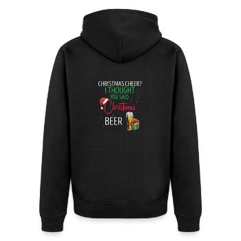 Christmas Cheer Beer Lover Drôle de couples de Noël - Veste à capuche bio Premium Unisexe - noir - Dos - Nico (187cm)