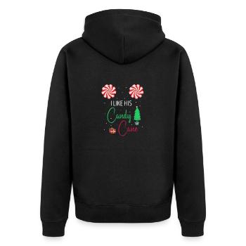 J’aime ses couples de Noël drôles de canne à sucre - Veste à capuche bio Premium Unisexe - noir - Dos - Nico (187cm)