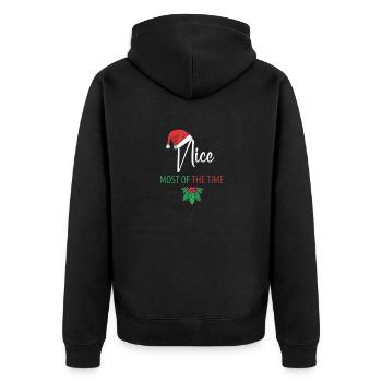 Nice La plupart du temps drôle de couples de Noël - Veste à capuche bio Premium Unisexe - noir - Dos - Nico (187cm)