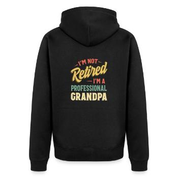 Grands-pères pour hommes Fête des pères amusante à la retraite - Veste à capuche bio Premium Unisexe - noir - Dos - Nico (187cm)