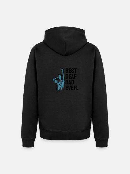 Døve stolthed Hørehæmmet - Premium økologisk unisex-hættejakke - sort