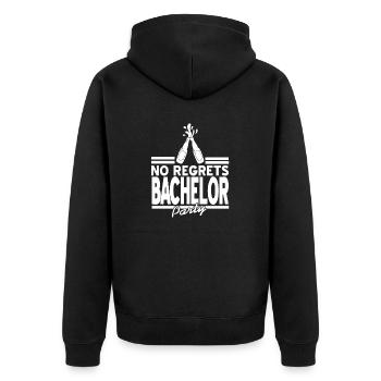 Aucun regret Enterrement de vie de garçon Retro Bachelor Designs - Veste à capuche bio Premium Unisexe - noir - Dos - Nico (187cm)