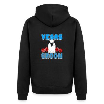 Retro Vintage Vegas Groom Bachelor Party T-Shirt - Veste à capuche bio Premium Unisexe - noir - Dos - Nico (187cm)