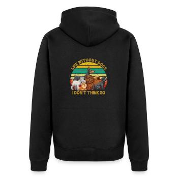La vie sans chiens Je ne pense pas si drôle chien - Veste à capuche bio Premium Unisexe - noir - Dos - Nico (187cm)