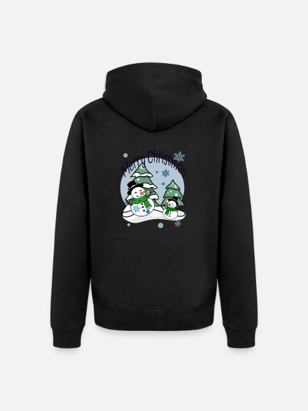 Merry Christmas Snow - Unisex Premium Bio Zip Hoodie - Schwarz