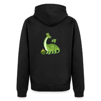 Leprechaun Dinosaur Clover Saint-Patrick - Veste à capuche bio Premium Unisexe - noir - Dos - Nico (187cm)