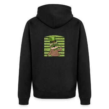 Leprechaun irlandais Paresseux St Patrick’s Day - Veste à capuche bio Premium Unisexe - noir - Dos - Nico (187cm)