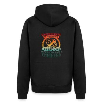 Engineering ist fantastisch Cool College of Engineering - Unisex Premium Bio Zip Hoodie - Schwarz - Hinten - Nico (187cm)