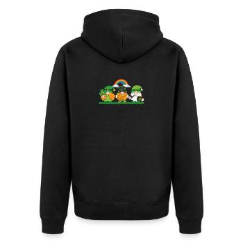 Les gens chanceux gardent le trèfle trèfle fer à cheval - Veste à capuche bio Premium Unisexe - noir - Dos - Nico (187cm)