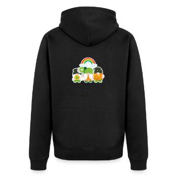 Les gens chanceux gardent le trèfle trèfle fer à cheval - Veste à capuche bio Premium Unisexe - noir - Dos - Nico (187cm)