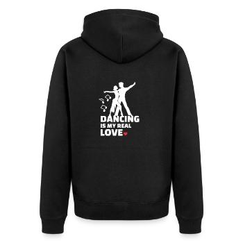 I love to dance - Unisex Premium Organic Zip Hoodie - black - Back - Nico (187cm)