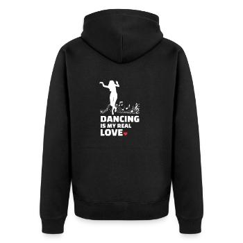 I love to dance - Unisex Premium Organic Zip Hoodie - black - Back - Nico (187cm)
